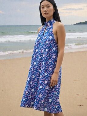 Umgee High Low Dress - Blue & Pink Floral